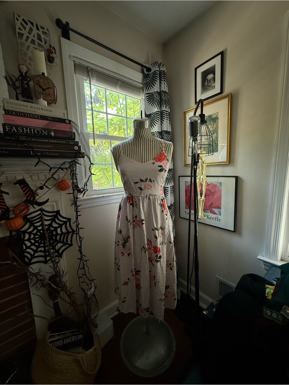 Old Navy Blush Floral Midi Dress
